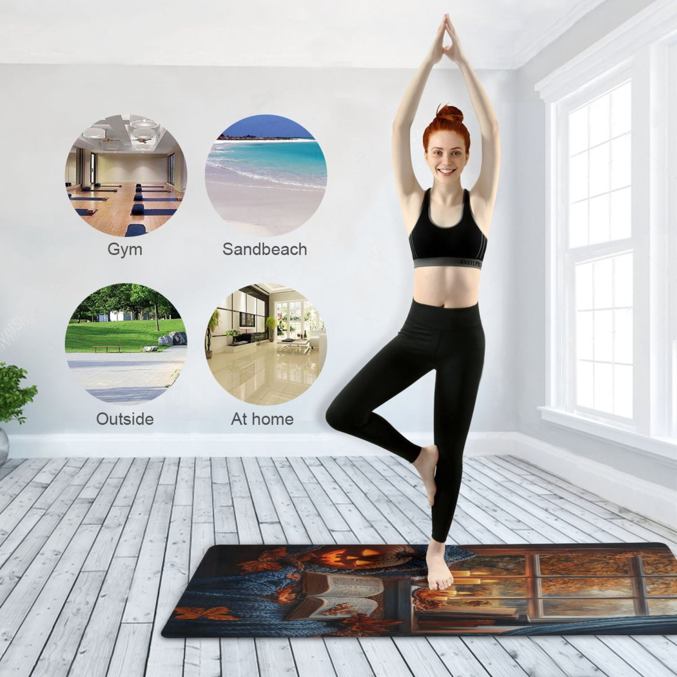 BZSMCE Yoga Mat Women Ffyy3_a_cozy_autumn_scene_with_an_open_book_pumpkin_and_leaves__6fc384bd-4a5f-4c6c-886f-065a6defeaff Fitness Mat