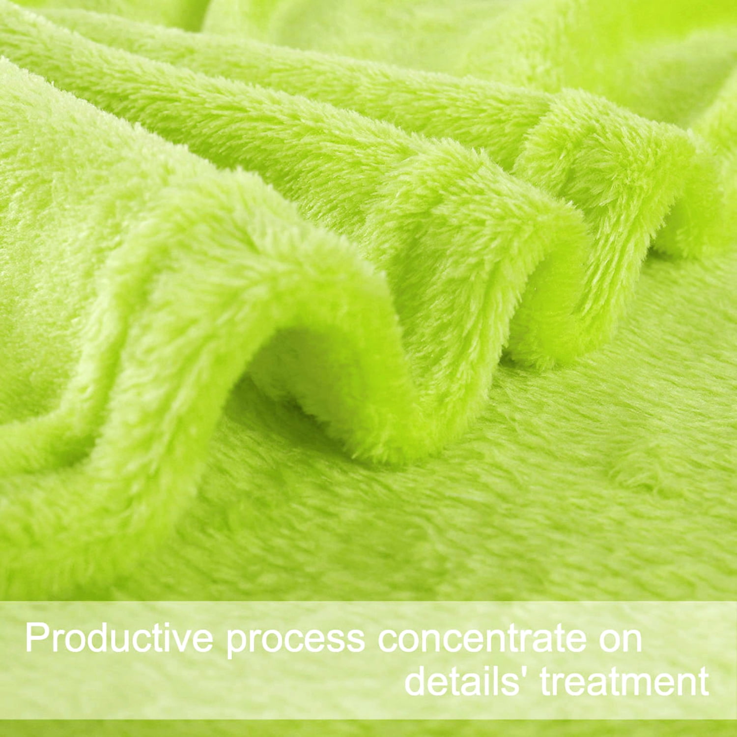 Unique Bargains Fuzzy Plush Flannel Fleece Throw Blanket Yellow Green 71" x 78"