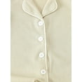 thumbnail image 6 of Biekopu Girls and Boys Romper Pajama Lapel Neck Short Sleeve Contrast Trim Button Down Waffle Jumpsuit Infant Toddler Sleepwear Clothes, 6 of 9
