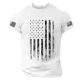 thumbnail image 3 of Men T Shirts Usa 250Th Anniversary Short Sleeve Graphic Tees American Flag Print Round Neck Stretchy Men Shirts White M, 3 of 3