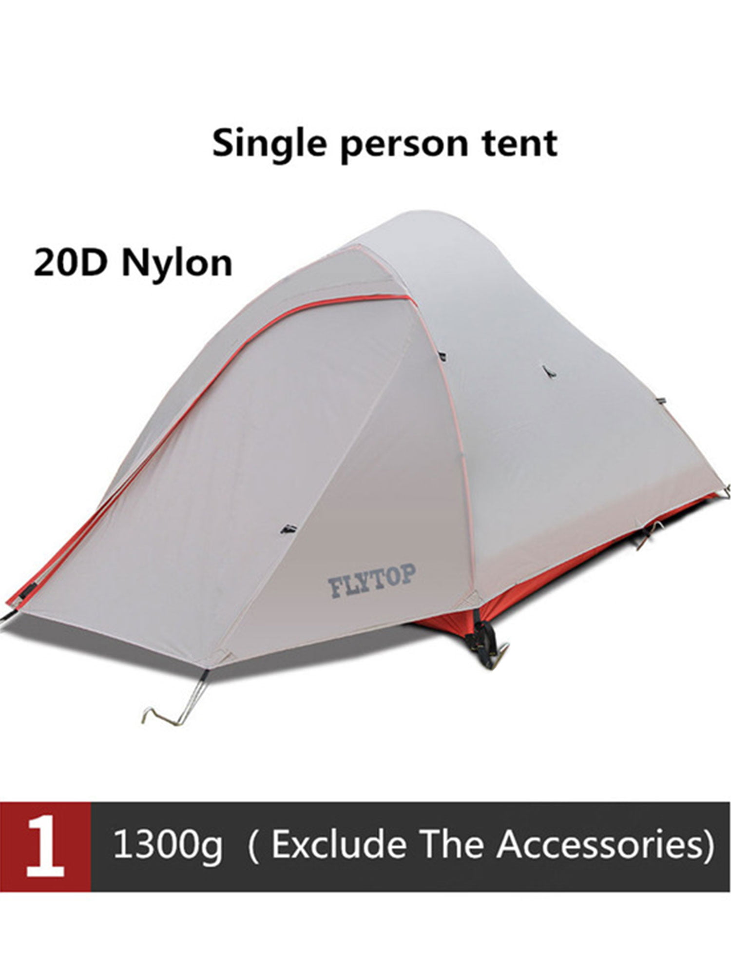 Cloud Up 1 Person Tent Double-layer Outdoor Camping Tent Ultralight Portable 4 Seasons Tent Waterproof Camp Tent for Backpacking Traveling Hiking