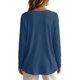 thumbnail image 5 of Hfnxid Womens Square Neck Long Sleeve Shirts Loose Fit Tunic Tops Solid Color Soft Blouses Casual Basic Tshirts Navy,XXL, 5 of 7
