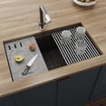 thumbnail image 2 of Ruvati Granite Composite Undermount Workstation Kitchen Sink Coffee Brown, 2 of 10