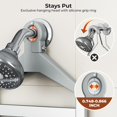 thumbnail image 3 of Aluminum Hanging Shower Caddy Over Head, Adjustable Anti-Slip Bathroom Shelves with Hooks, Rustproof Shower Organizer Storage Rack, Silver 3 Tier, 3 of 16
