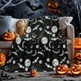 thumbnail image 6 of Kbndieu Halloween Throw Blanket for Couch, Cute Ghost Pumpkin Black Halloween Fleece Blanket Gifts for Kids/Teens/Women/Men, Soft Cozy Fall Blankets and Throws, 6 of 6