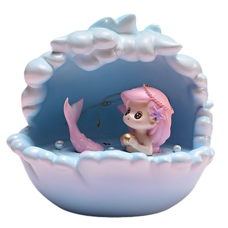 

Lomubue LED Lamp Battery-Operated Soft Lighting Energy-saving Eye Protection Compact Decorative Adorable Mermaid LED Night Lamp Table Decor Resin Craft Bedroom Supplies