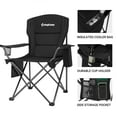 thumbnail image 4 of KingCamp Padded Oversized Folding Chair with Cupholder, Cooler, & Pocket, Black, 4 of 12
