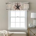 thumbnail image 3 of Village Stars Valance Curtain Vintage Rust Black Star Berry Beige Barn Doors Window Valances Rod Pocket Short Curtains Window Treatments for Kitchen Bedroom Bathroom Laundry 42" x 12", 3 of 9