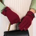 thumbnail image 5 of ShomPort Women's Casual Winter Gloves Button Adjustable Cuff Solid Color Lightweight Soft Elegant Warm Gloves, 5 of 8
