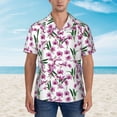 thumbnail image 4 of Daiia Orchids Flowers Hawaiian Shirt for Men Gentle Cotton Regular Short Sleeve Casual-Medium, 4 of 9