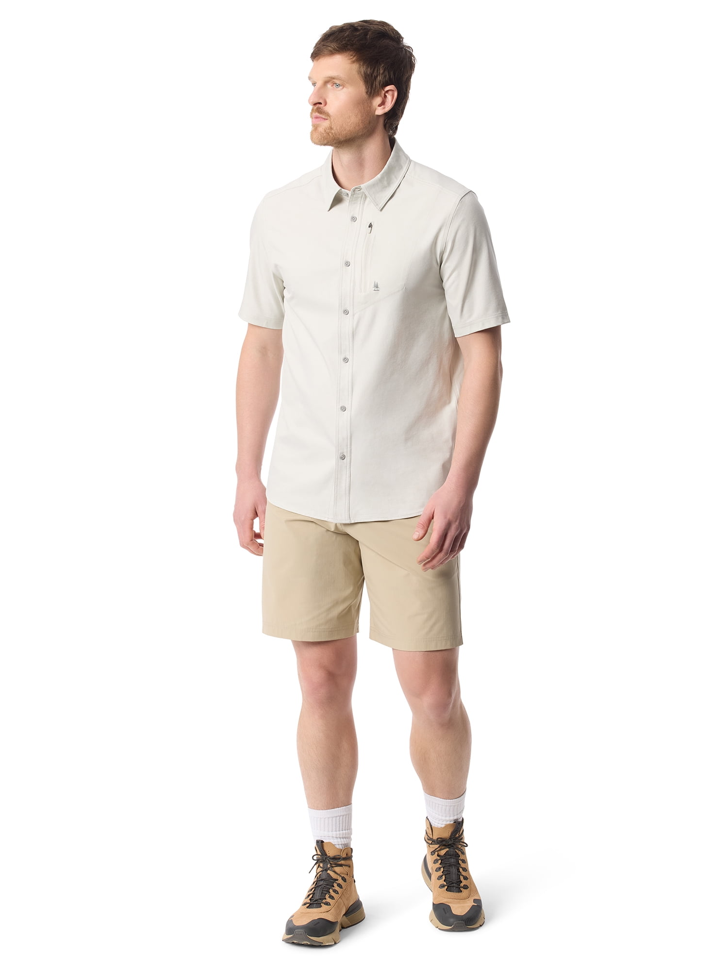 Bass & Co Men's Traveler Shirt with Short Sleeves, Size S-3XL