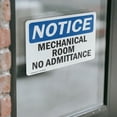 thumbnail image 3 of (2 Pack) Mechanical Room No Admittance OSHA Notice Sign 18 Inch X 12 Inch Vinyl Label Decal Sticker Weather Resistant, UV Protected for Workplace, Business, and Construction Site, Made, 3 of 6