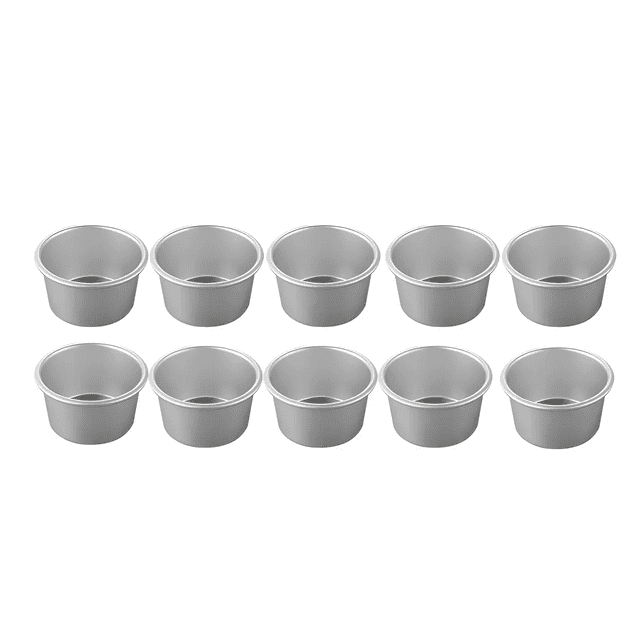 Molde Pastelero Redondo Para Repostería De Aluminio 10piezas Malubero,Plata