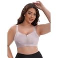 thumbnail image 4 of DARING DIVA Zip Front Lift Up Wirefree Full Soft Cup Breathable Bras S Gray, 4 of 6