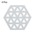 thumbnail image 3 of Uxcell Felt Coasters, Hexagonal Pad Coaster for Drink Cup Pot Bowl Vase, White 4 Pack, 3 of 5