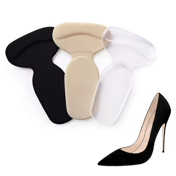 3 pares (6 piezas) de inserciones de talón reutilizables para mujeres y hombres protectores de talón de gel suave para zapatos sueltos y talón que absorbe los golpes