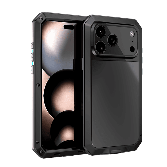 Armor Metal Aluminum Shockproof Phone Case for iPhone 17 Pro, 360 Full Body Protective Rugged Outdoor Military-Grade Shockproof Cover