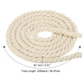 thumbnail image 2 of Unique Bargains Natural Twisted Cotton Rope 1/2 Inch x 98 Feet 3 Strand Tug of War Rope with Sealing Tape Beige, 2 of 6