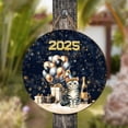 thumbnail image 4 of Happy New Year American Shorthair Welcome 2025 Balloon Firework Party Round Wood Sign Cat Lover Kitten Owner Gifts Hanging Wall Home Decor - 01014, 4 of 5