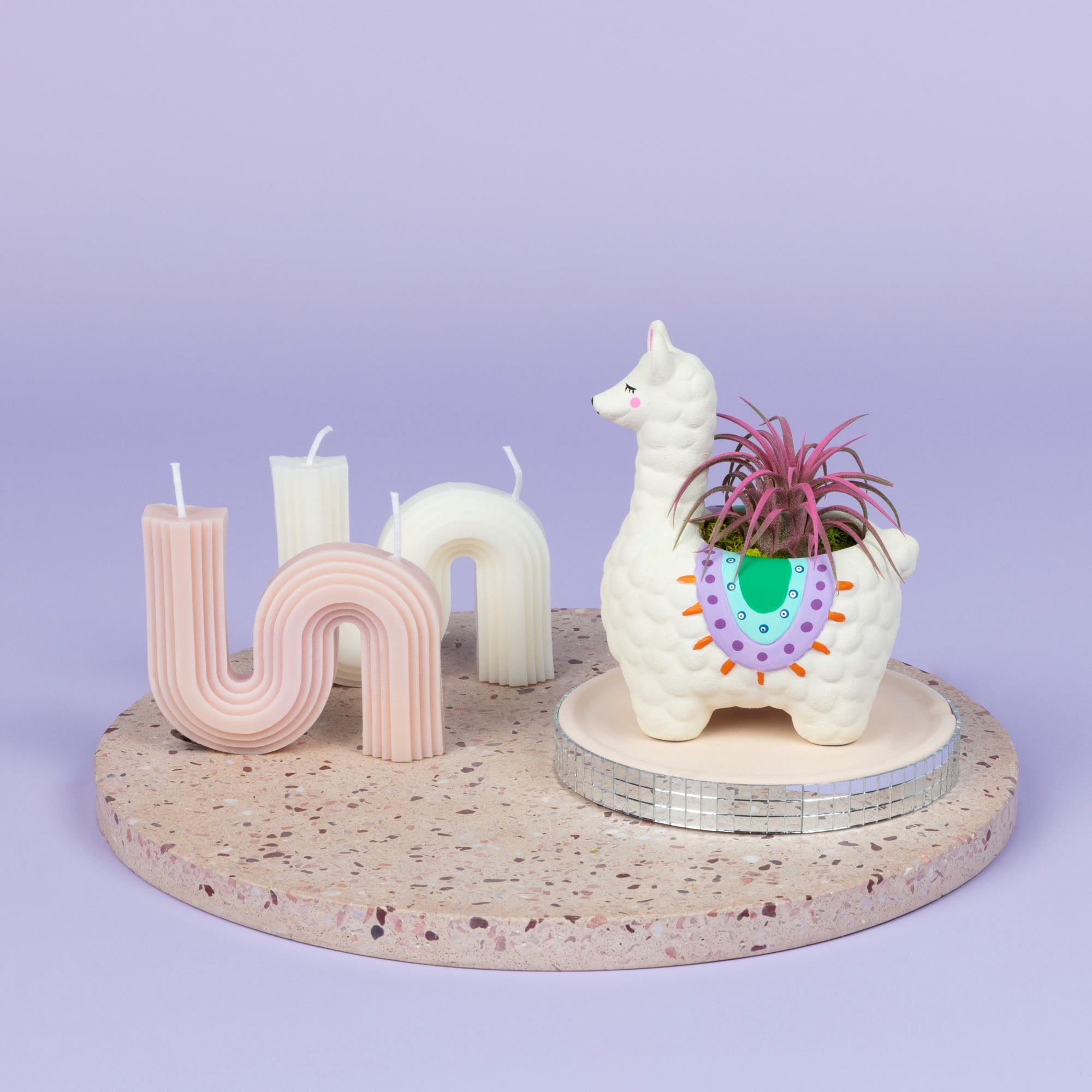 (3 pack) Hello Hobby Paintable Ceramic Llama Planter, White 5"