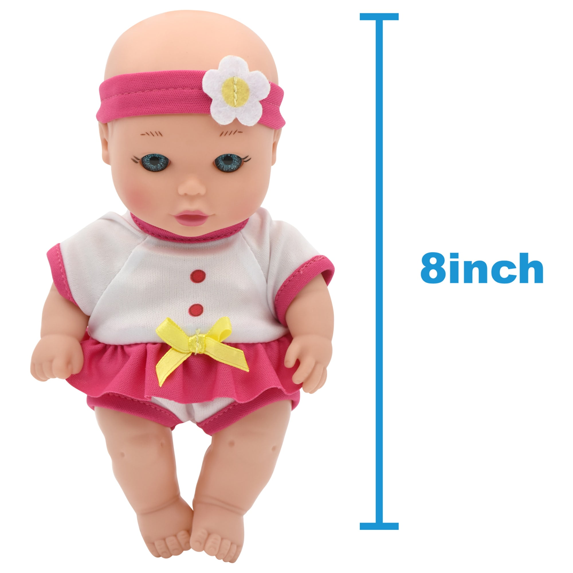 Magic Nursery Love Buckets Bath Safe Baby Doll Playset, 8