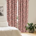 thumbnail image 2 of Ambesonne Paisley Window Curtains, Pastel Tone Romantic Style, Each 28" W x 63" L, Peach Charcoal Grey, 2 of 3