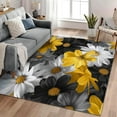 thumbnail image 1 of Area Rugs for Living Room 2x3 ft Floral Gray Yellow Machine Washable Large Soft Stain Resistant Rug, Indoor Home Office Bedroom Dining Room Print Foldable Carpet, Grey 8, 1 of 1