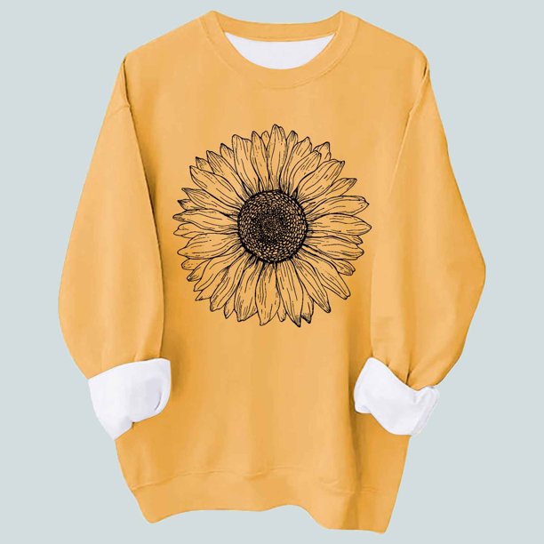 ICHUANYI Liquidación Mujer Moda Cuello Redondo Manga Larga Camiseta Impresión Suelta Sudadera Blusa Tops ICHUANYI WER2023082201261