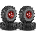 thumbnail image 1 of Juego de 4 Ruedas de Metal Beadlock de 63 mm y 1,0 Pulgadas para Coche RC Crawler TRX4M SCX24 AX24 FCX24 1/18 1/24, Piezas de Actualización Rojas, 1 of 5