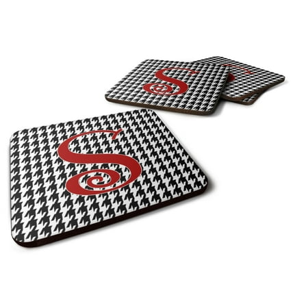 

Carolines Treasures CJ1035-SFC Letter S Initial Monogram - Houndstooth Black Foam Coaster Set of 4 3 1/2 x 3 1/2