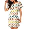 thumbnail image 2 of Gaeub Colorful Squirrel Print Women's Short-Sleeved Nightdress,Loose Comfy Pajama Sleepwear,Summer Night-dresses for Women, 2 of 6