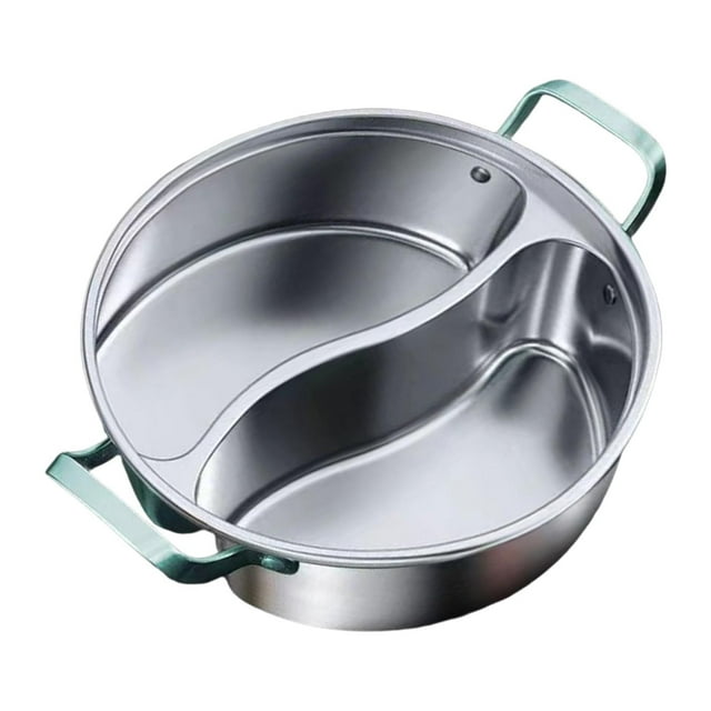 Olla caliente con divisor, fácil de limpiar, para acampar, fiestas en casa 32 cm