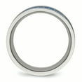 thumbnail image 2 of Stainless Steel Polished with Blue Carbon Fiber Inlay Textured Edge Ring 12 Size, 2 of 6