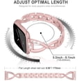 thumbnail image 3 of Pulsera brillante compatible con Fitbit Versa/Versa 2 bandas para mujer pulseras de acero inoxidable de repuesto para Versa Lite Edition/Versa SE accesorios elegante correa de metal plata + oro rosa Adepaton WMZL-990-4, 3 of 9