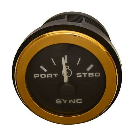 Teleflex Boat Synchronizer Gauge 63754F | 2 Inch Gold Black
