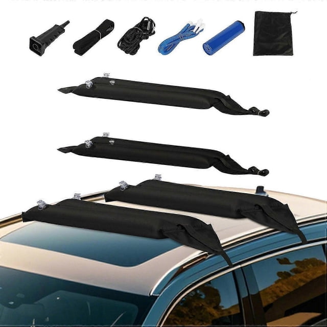 37.6-Inch Inflatable Roof Rack Cushions, All-Purpose Auto Bars, 88LBS Load Capacity, Kayak Holder wi_Perfect Gift