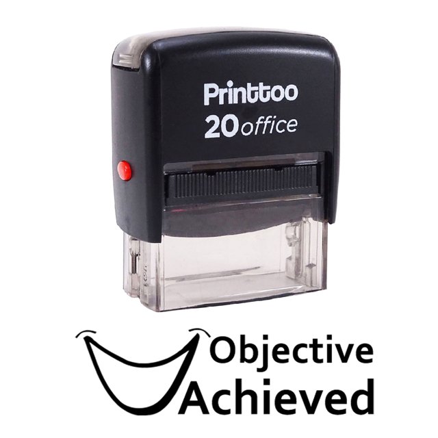 Printtoo OBJECTIVE ACHIEVED Self Inking Rubber Stamp Office Stationary Custom Stamp-Black