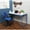 White/Blue, variant on JJS Small Computer Desk Simple Style Writing Desk for Small Spaces 40 Inch Home Office Modern Student Study Laptop Writing Table with Storage Bag USB Hub, Black…