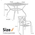 SUNCROWN 5Piece Outdoor Patio Dining Set Stackable Metal Chairs and