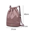 thumbnail image 2 of Mochila Hukapapa con compartimento para zapatos, bolsa de cuerda resistente, bolsa deportiva para nadar y playa, color cereza, 2 of 5