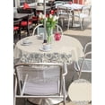 thumbnail image 4 of Outdoor Tablecloth with Umbrella Hole and Zipper, Blue Flower Round Table Cloth 60 Inch Waterproof Tablecloth, Spring Farmhouse Country Floral Plant Beige Picnic Table Cover for Patio Camping, 4 of 7