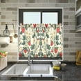 thumbnail image 4 of Yayeee Kitchen Curtains Tier Pair Light Filtering 27"x36" Rod Pocket Short Cafe Window Panel, Small Strawberry Pattern, 4 of 7