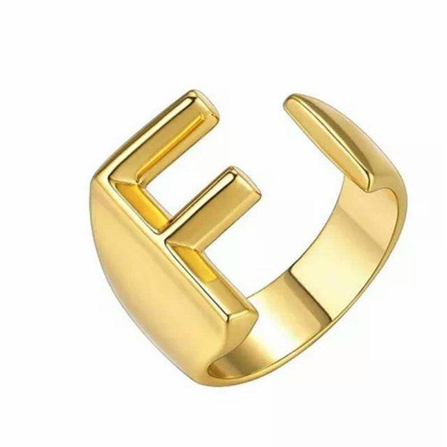 CUITING Fashion Adjustable Initial Alphabet Letter A-Z Ring Finger Rings Women Jewellery-Silver C