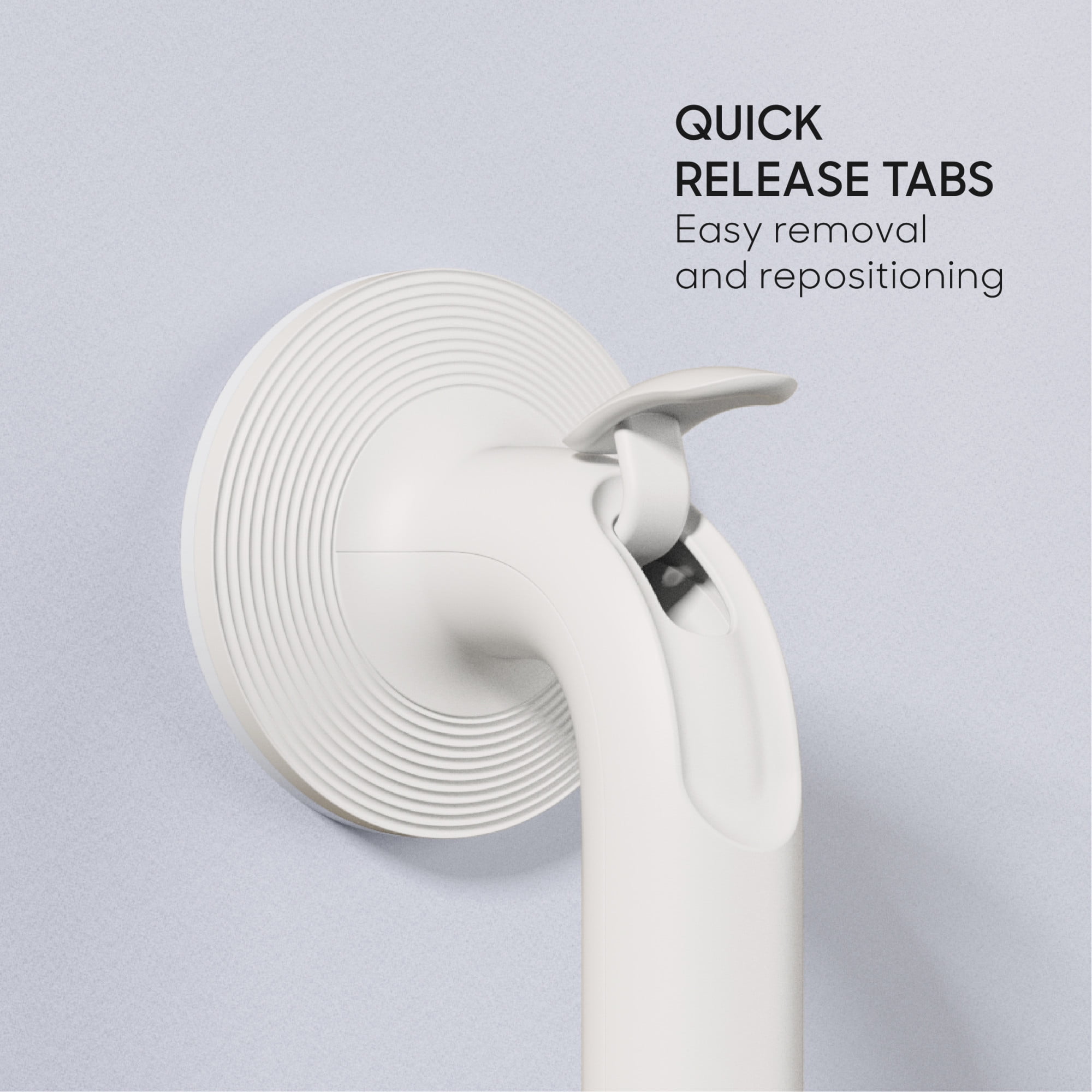 Sharper Image Deluxe Grip Bar, 13.6 in Suction Cup Bath Grab Bar with Secure Lock, Toolless Installation