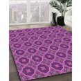 thumbnail image 3 of Ahgly Company Machine Washable Indoor Square Transitional Dark Magenta Purple Area Rugs, 5' Square, 3 of 7