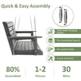 thumbnail image 3 of Poly Lumber 2-Seat Porch Swing, HIPS 4.5-Feet Bench Swing with Foldable Cup Holders,18/8 Stainless Steel Hardware, High Backrest and Deep Contoured Seat (Deep Gray, 4.5-feet), 3 of 6