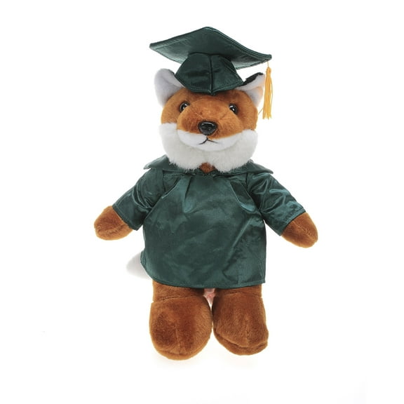 Made by Aliens Personalized Fox Stuffed Animal Plush Toy – Perfect Gift for Graduation Name or Your School Logo on Gown, Best for Any Grad School Kids 12 Inches