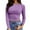 ZA Purple, variant on Spring Tops for Women Long Sleeve Stretch Crewneck Ribbed Fitted Casual Basic Versatile Beige Tshirts for Women L