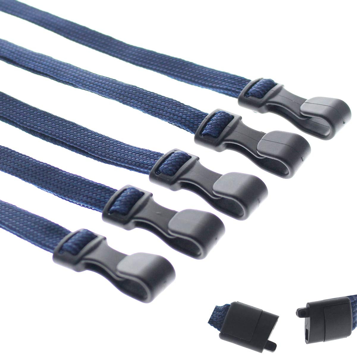 25 Pack MRI Safe ID Lanyards (No Metal) with Plastic No Twist Clip