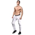 thumbnail image 4 of IWRICH Men's Tight Sportswear Gym Workout Running Leggings Camo Sports Workout Pants 01-White S, 4 of 9
